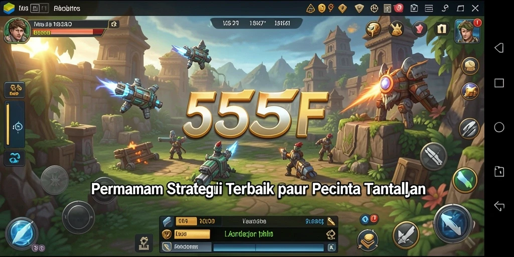 Tampilan menakjubkan dari gameplay strategi di 555F.