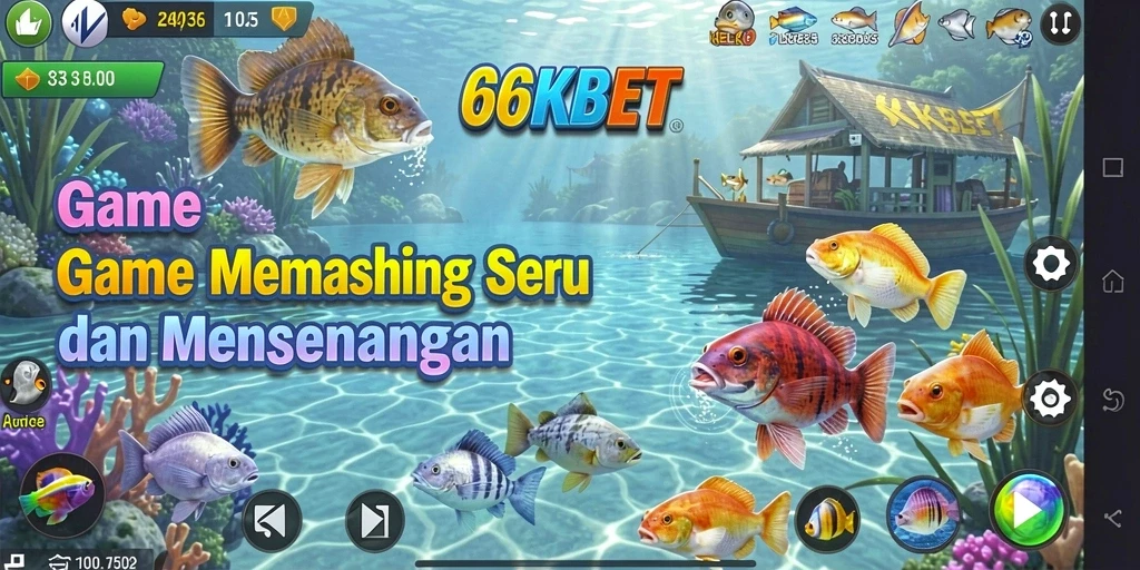 Tampilan gameplay 66KBET dengan aksi memancing yang seru.