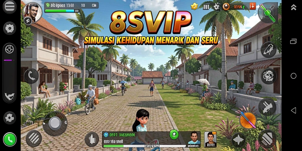 Screenshot utama 8SVIP menampilkan gameplay simulasi yang mendalam.
