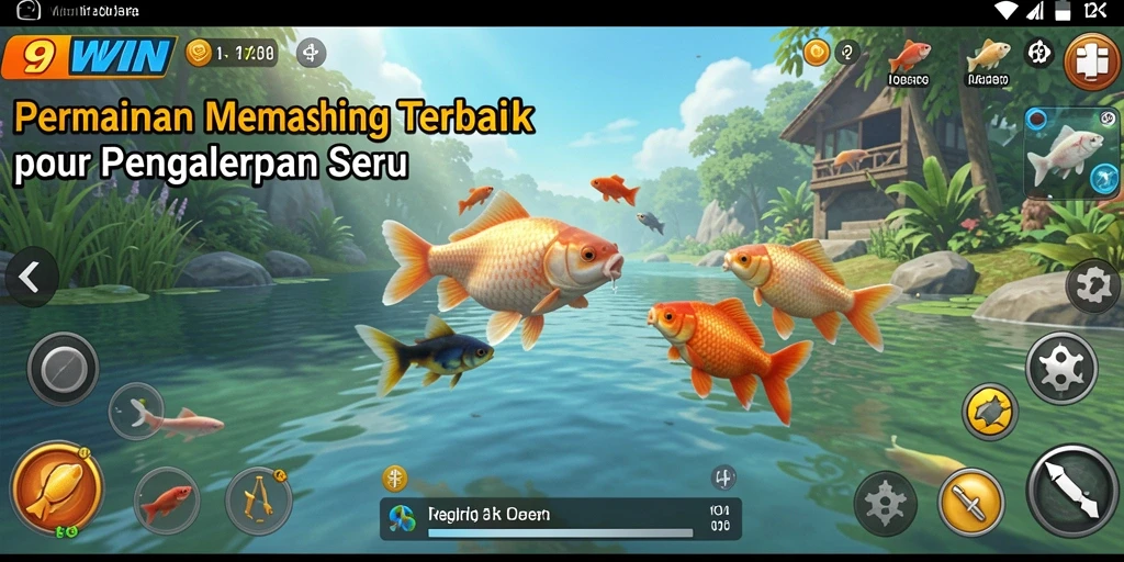 Screenshot gameplay 9WIN yang menampilkan aksi memancing seru.