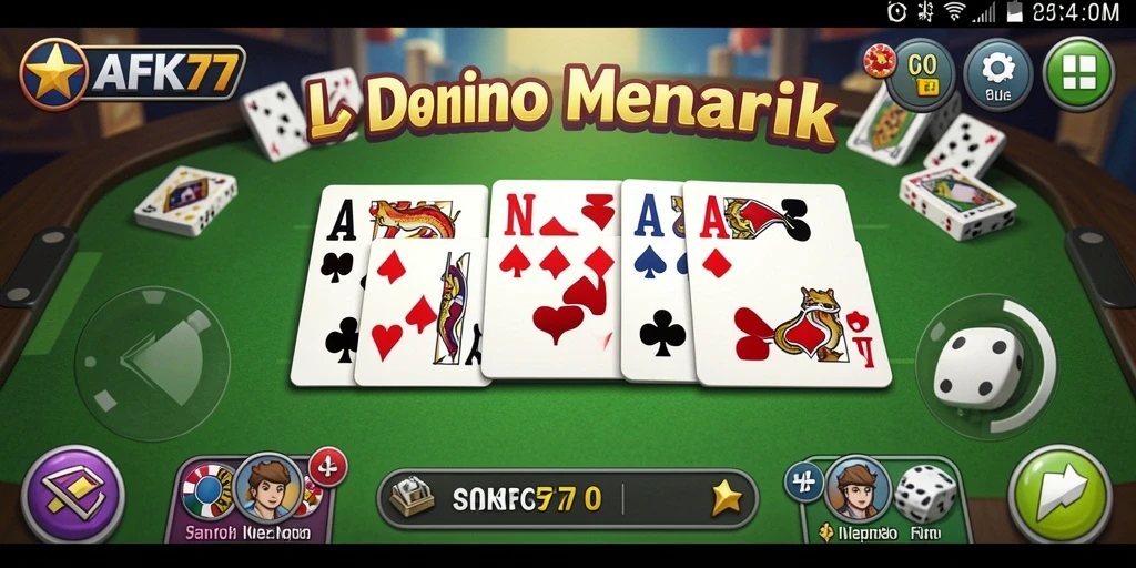 Tampilan gameplay AFK77 yang menarik saat bermain Domino.