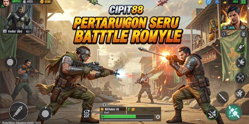 Screenshot utama CIPIT88 menunjukkan aksi pertarungan yang mendebarkan di arena Battle Royale.