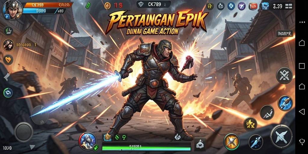 Tangkapan layar utama CK789 menampilkan aksi pertempuran yang intens.