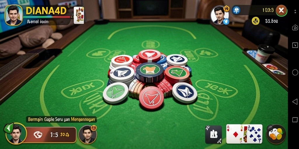 Screenshot gameplay DIANA4D menampilkan momen seru bermain Gaple.