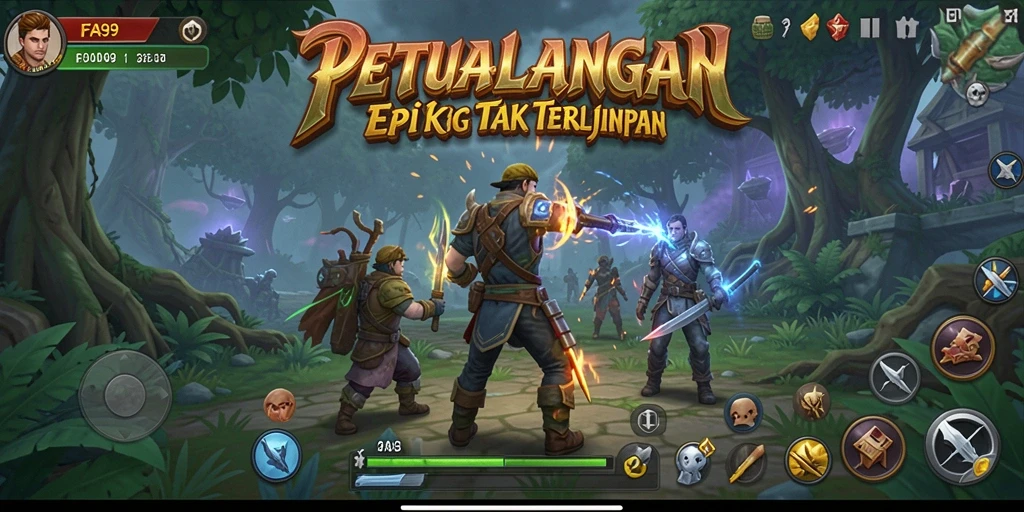 Gameplay petualangan yang seru dan menegangkan dalam FA99.