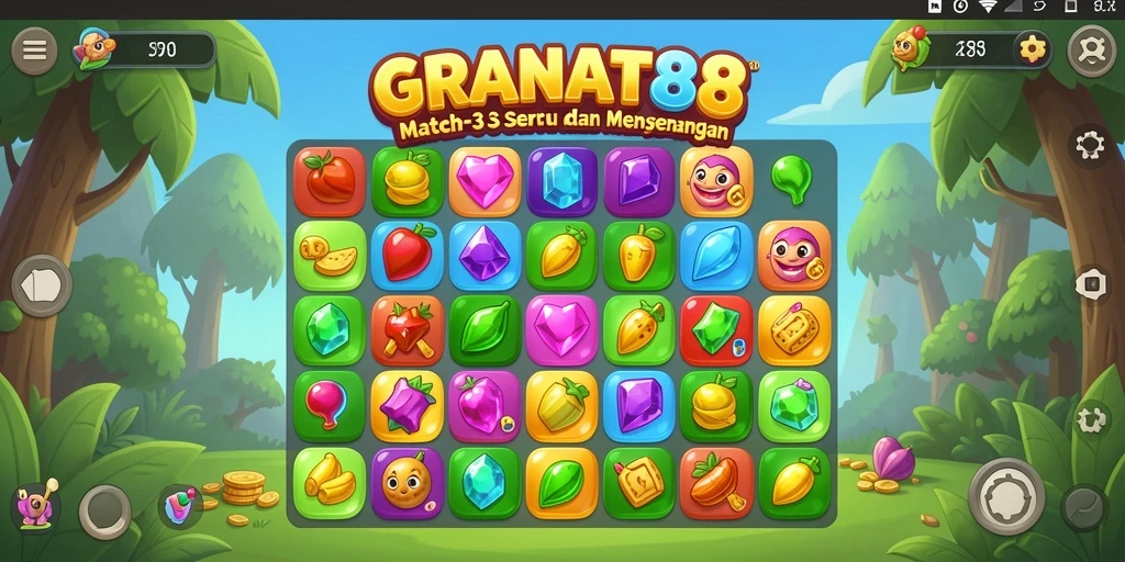 Gameplay seru mencocokkan elemen warna-warni di GRANAT88.