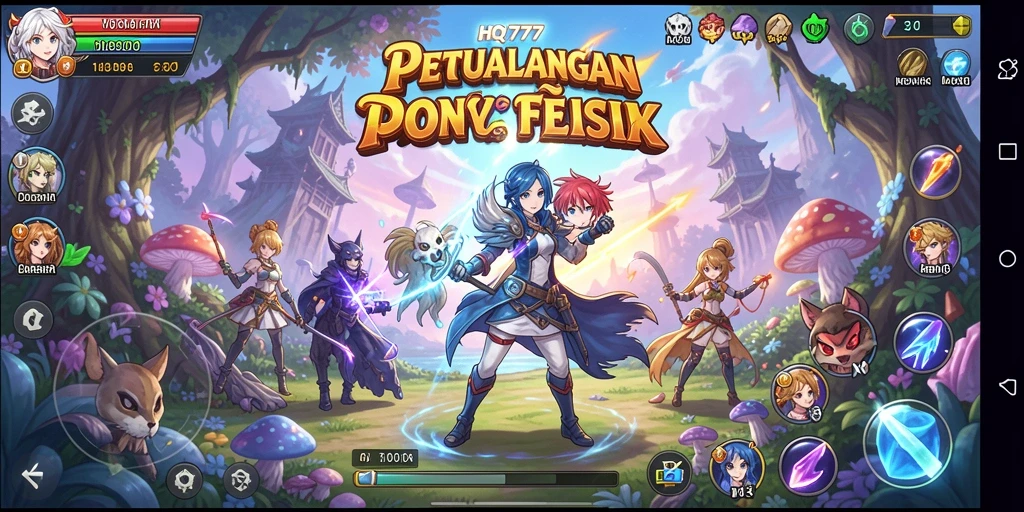 Tangkapan layar gameplay HQ777 menampilkan aksi seru di dunia Anime.