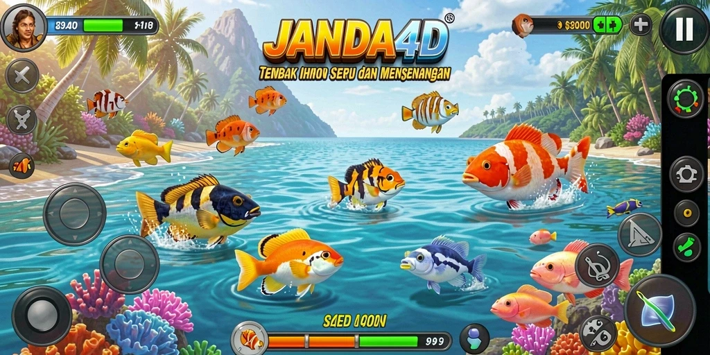 Tampilan gameplay JANDA4D yang seru dan penuh aksi Tembak Ikan.