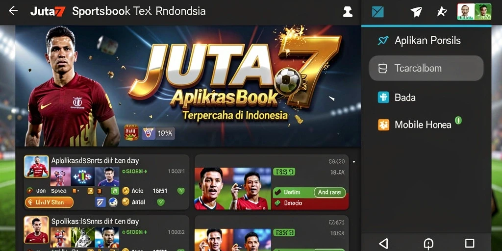 Tampilan utama <strong>JUTA7</strong> menampilkan berbagai pilihan taruhan olahraga.