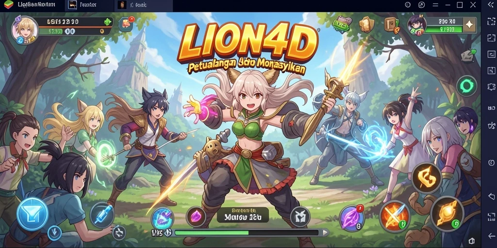 Screenshot gameplay LION4D menampilkan aksi karakter anime yang mendebarkan.