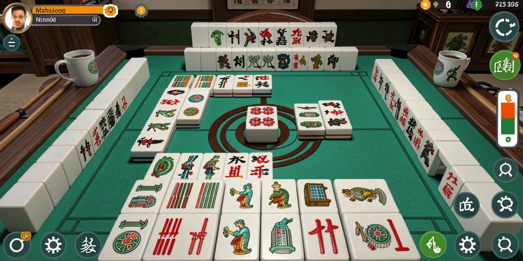 Tampilan gameplay seru dalam N06 saat menyelesaikan tantangan Mahjong.