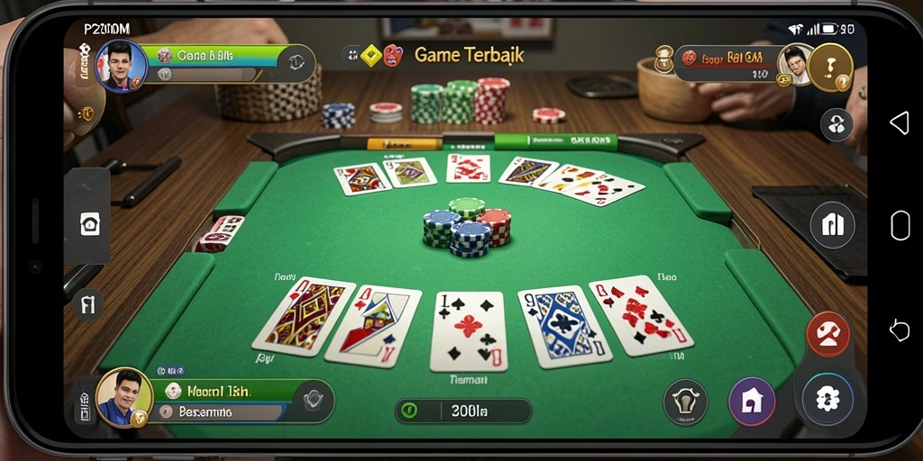 Screenshot P200M menampilkan aksi seru permainan Gaple.