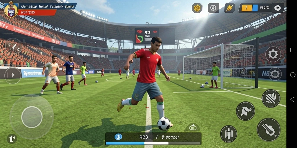 Tampilan gameplay RR33 yang menegangkan dalam pertandingan olahraga.