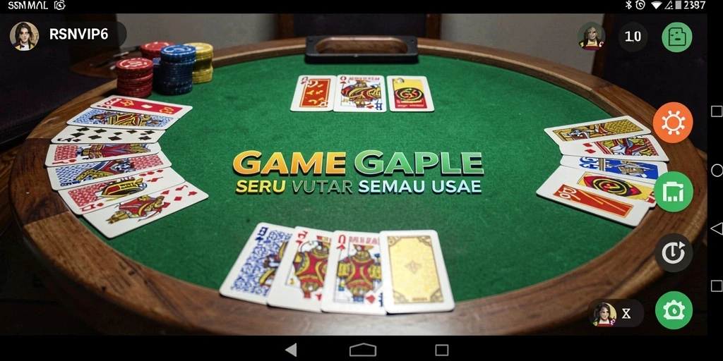Tampilan menarik dari gameplay Gaple di RSNVIP6 yang seru.