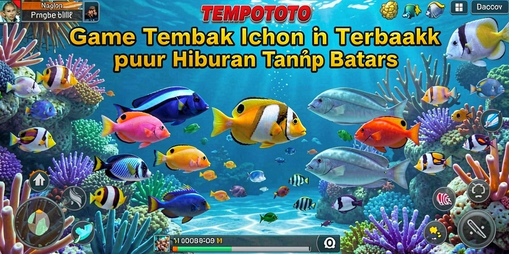 Tangkapan layar gameplay menunjukkan keseruan menembak ikan di TEMPOTOTO.