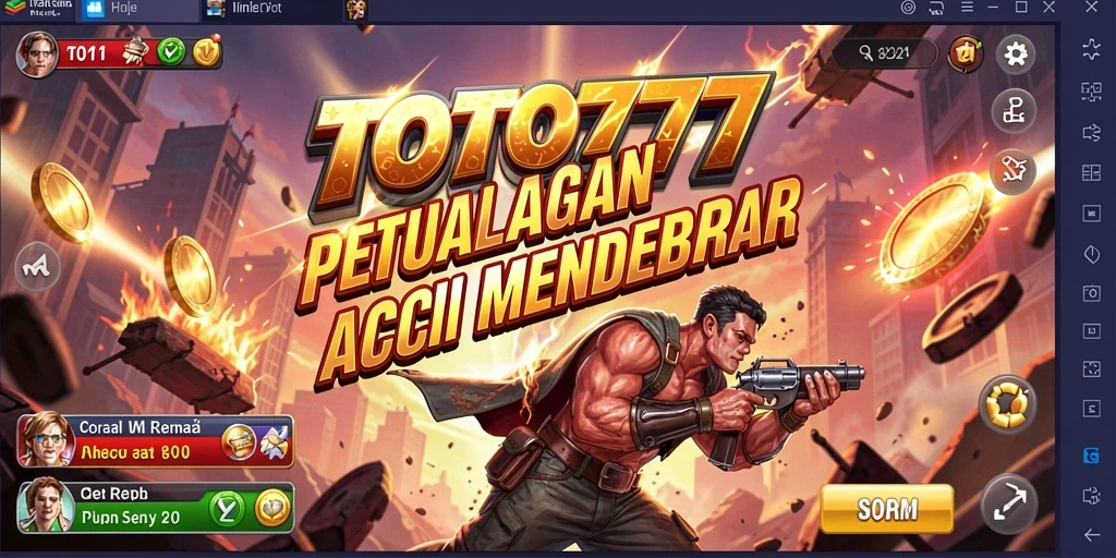 Screenshot utama TOTO777 menampilkan gameplay aksi yang intens.